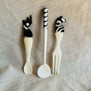 Banana Box Crafts Kenya Hand Carved Cow Bone Fork Spoons